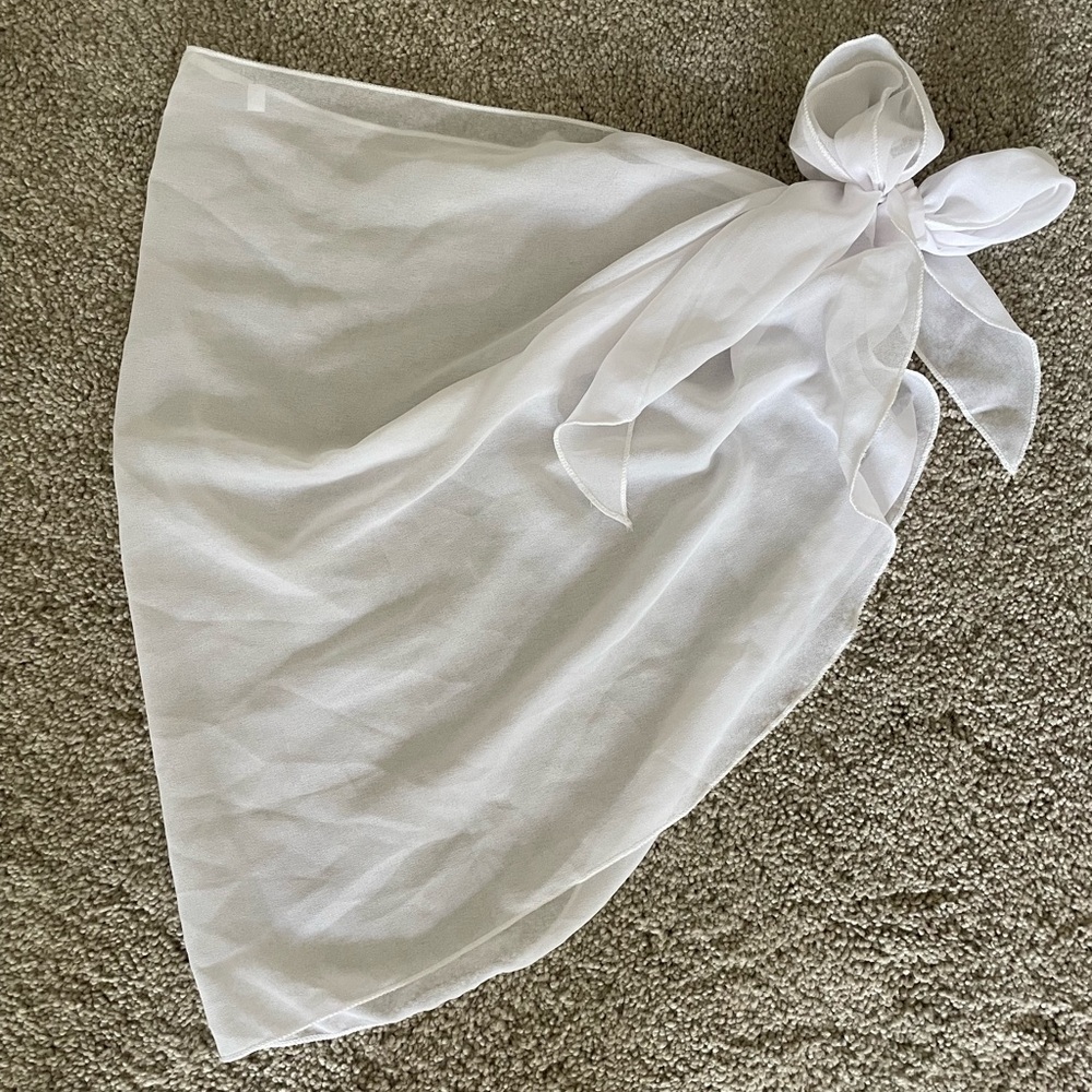 White Sarong Bathing Suit Cover Up